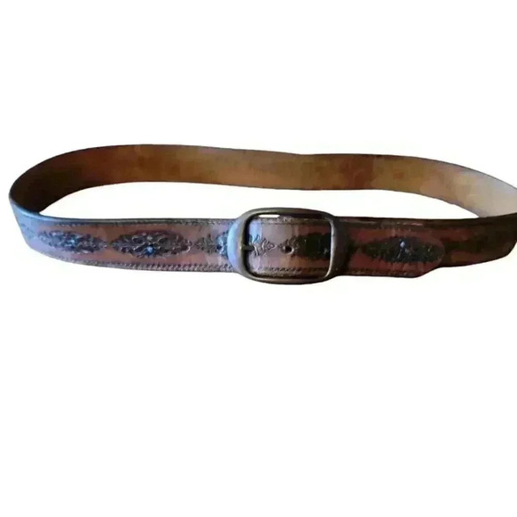 No Brand Accessories - vintage Brown leather belt Tooled Size XL Women's